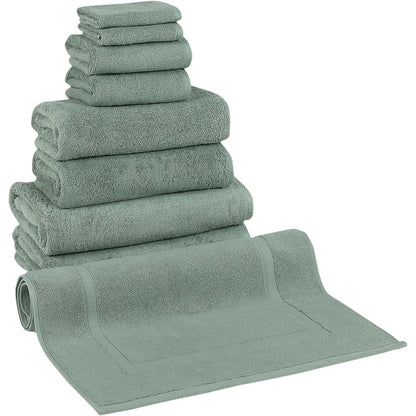 Ensemble de serviettes CTT 100 % coton turc, 8 ou 9 pièces, séchage rapide et absorbantes