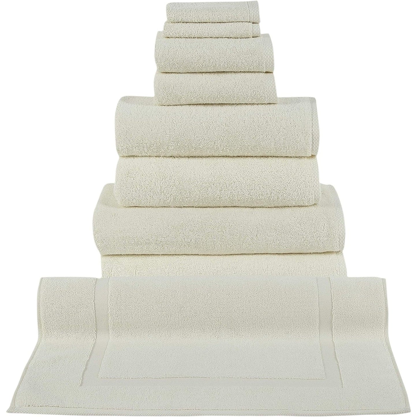 Ensemble de serviettes CTT 100 % coton turc, 8 ou 9 pièces, séchage rapide et absorbantes