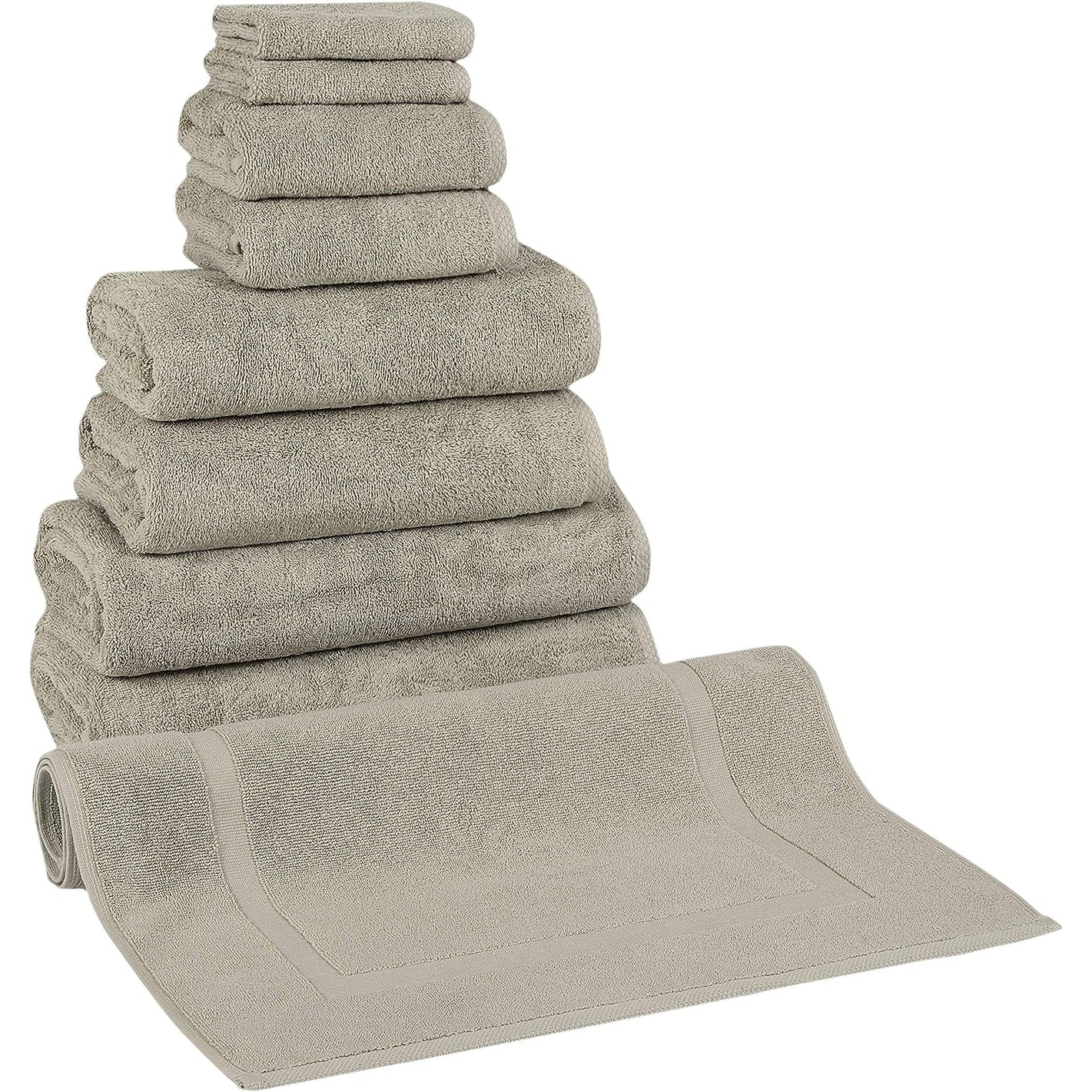 Ensemble de serviettes CTT 100 % coton turc, 8 ou 9 pièces, séchage rapide et absorbantes