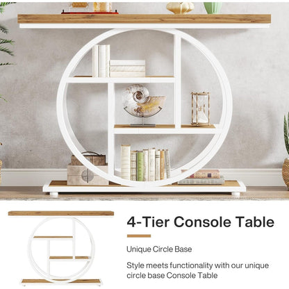 Console d'entrée, table de canapé industrielle à 4 niveaux derrière le canapé