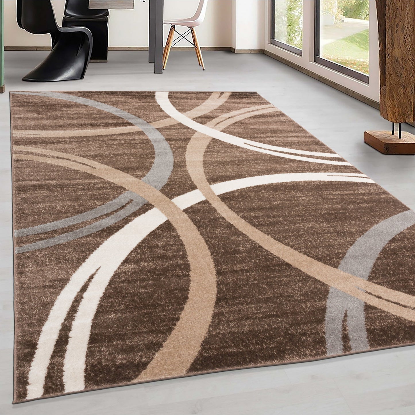 Tapis contemporain à motif de cercles abstraits, collection World Rug Gallery