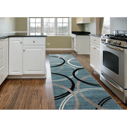 Tapis contemporain à motif de cercles abstraits, collection World Rug Gallery