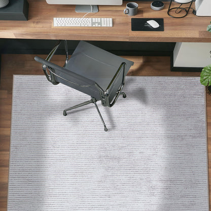 Tapis contemporain à rayures usées lavable en machine