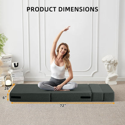 Canapé-lit convertible pliant - Fauteuil-lit moderne en lin avec oreiller et matelas pliable pour salon/dortoir/chambre d'amis