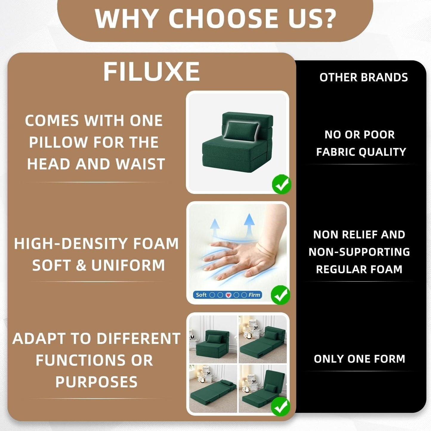 Canapé-lit convertible pliant - Fauteuil-lit moderne en lin avec oreiller et matelas pliable pour salon/dortoir/chambre d'amis