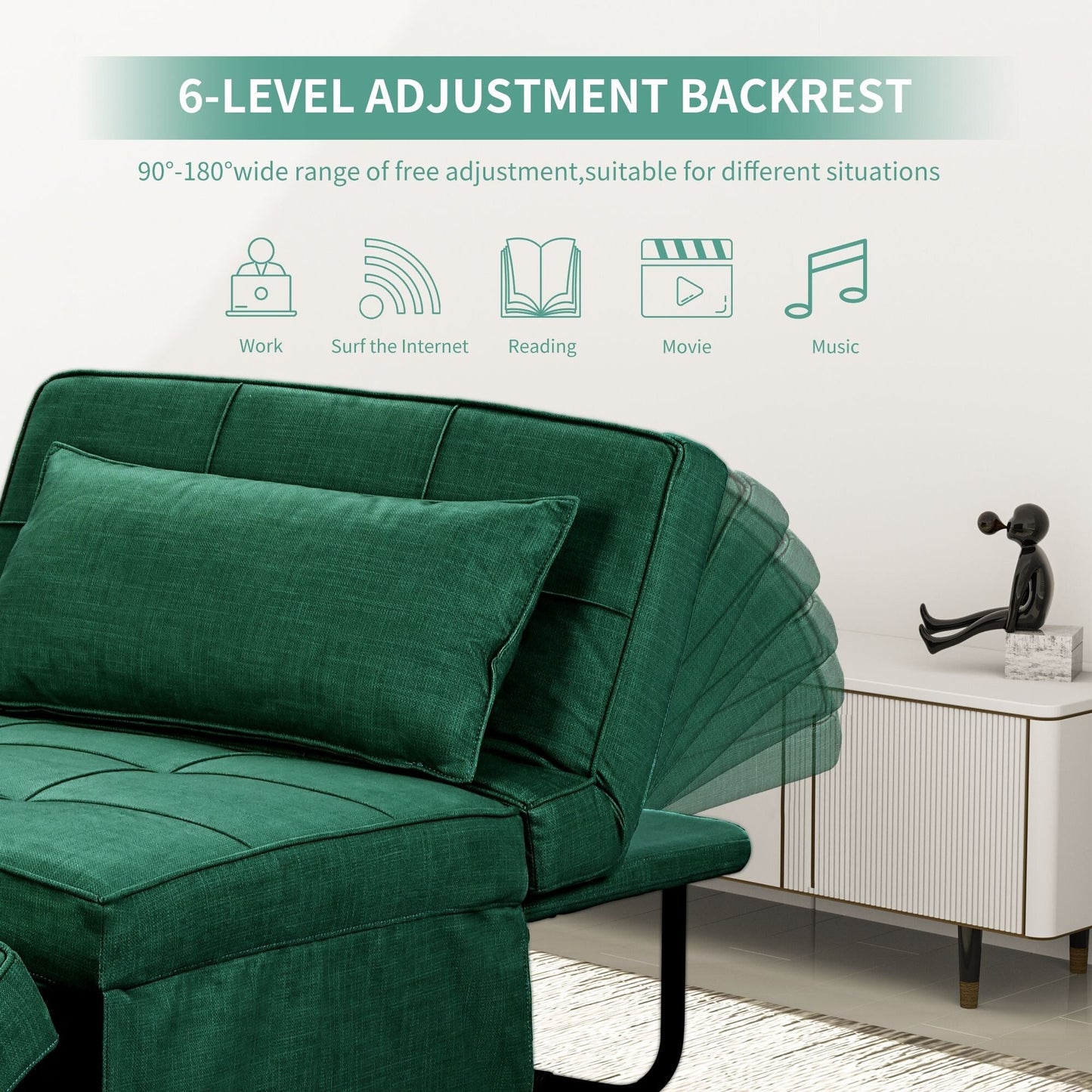 Canapé-lit convertible, canapé-lit, fauteuil inclinable, ottoman, pliable, pour salon