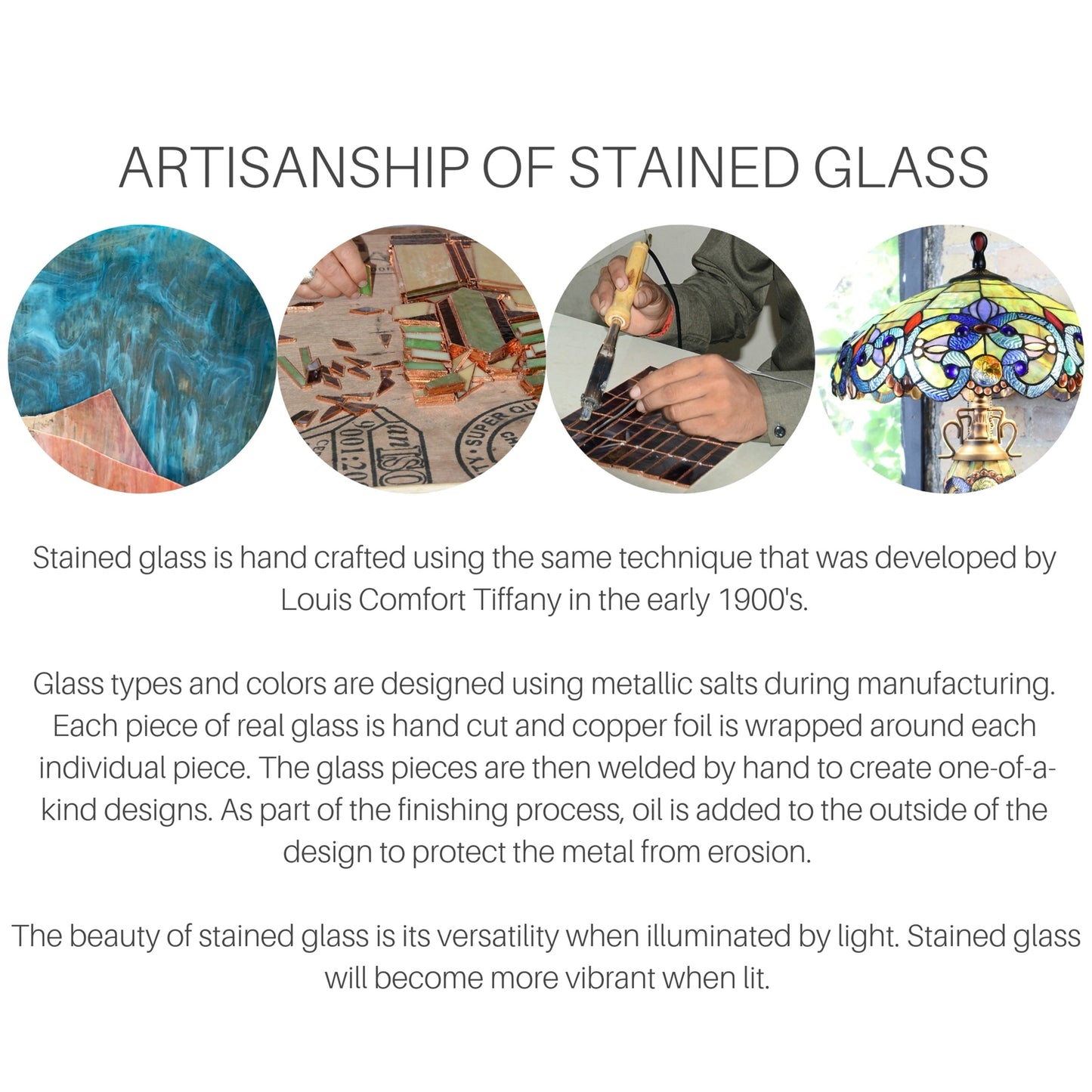 Ventilateur de plafond Magna Carta de style Tiffany Copper Grove Guasipati de 52 pouces - 52L x 52W x 16,5