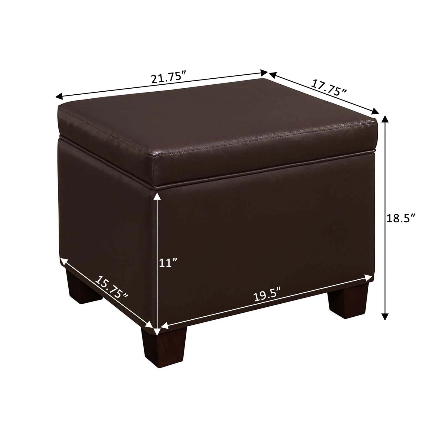Pouf de rangement Madison de Convenience Concepts