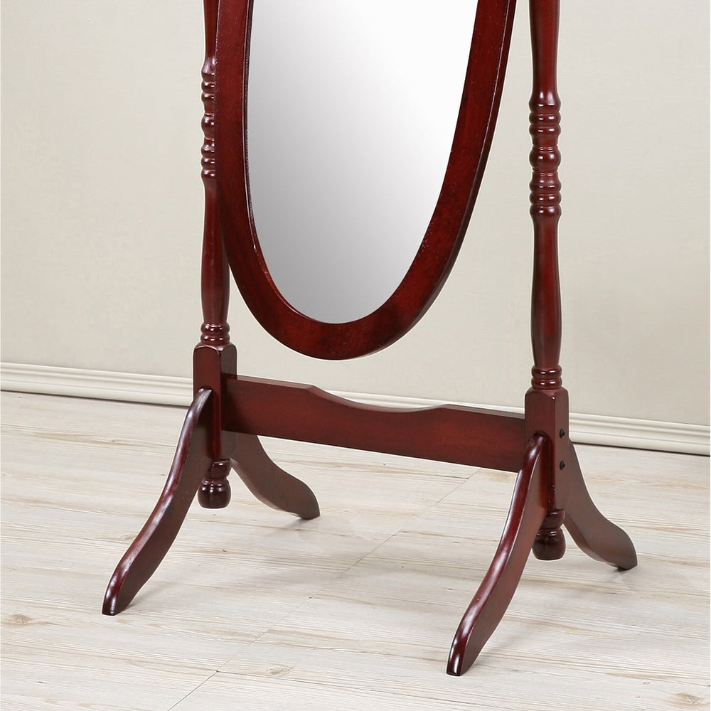 Miroir sur pied traditionnel en bois Roundhill Furniture Copper Grove Monks Hood