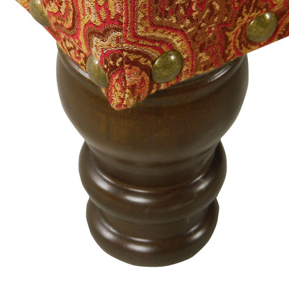 Banc de rangement rembourré Copper Grove Muscari avec bordure cloutée