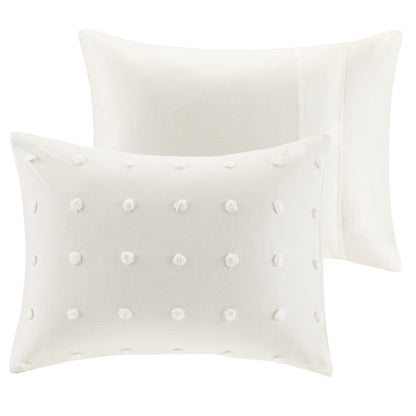 Parure de lit Intelligent Design en coton jacquard maïs avec taies d'oreiller carrées et coussins décoratifs