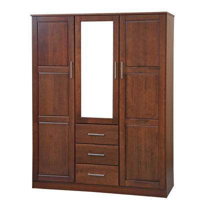 Armoire-penderie Palace Imports Cosmo 3 portes, 100 % bois massif, avec portes en bois massif ou miroir