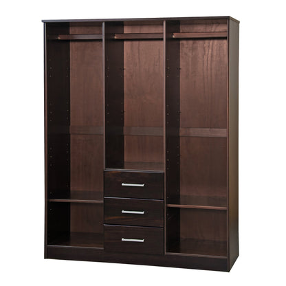 Armoire-penderie Palace Imports Cosmo 3 portes, 100 % bois massif, avec portes en bois massif ou miroir
