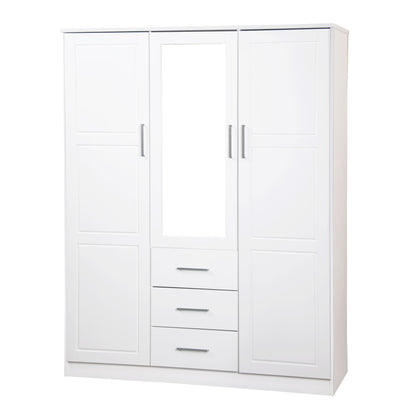 Armoire-penderie Palace Imports Cosmo 3 portes, 100 % bois massif, avec portes en bois massif ou miroir