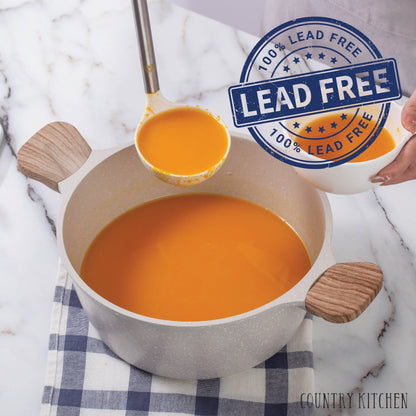 Ensemble de casseroles en fonte d'aluminium antiadhésives Country Kitchen - Batterie de cuisine durable pour la cuisine de tous les jours, 6 à 11 pièces