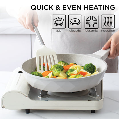 Ensemble de casseroles en fonte d'aluminium antiadhésives Country Kitchen - Batterie de cuisine durable pour la cuisine de tous les jours, 6 à 11 pièces