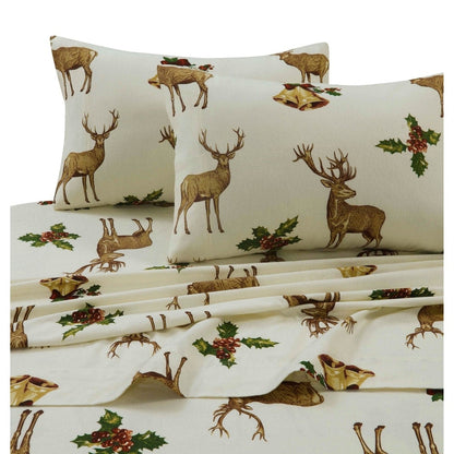 Ensemble de draps en flanelle douce, imprimés de nouveautés et de fêtes, à poches extra profondes