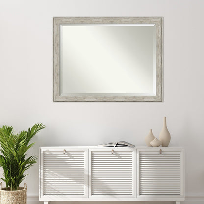 Miroir mural biseauté pour salle de bain - Cadre métallique craquelé