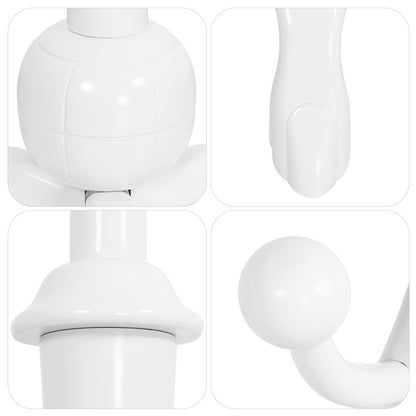 Porte-manteau autoportant en bois d'hévéa avec 8 crochets - 24,5 cm (L) x 70,87 cm (H)