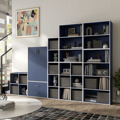 DH BASIC Système de rangement moderne en bois personnalisable et empilable - Étagères cubiques, armoire à tiroirs, bibliothèque avec portes par Denhour