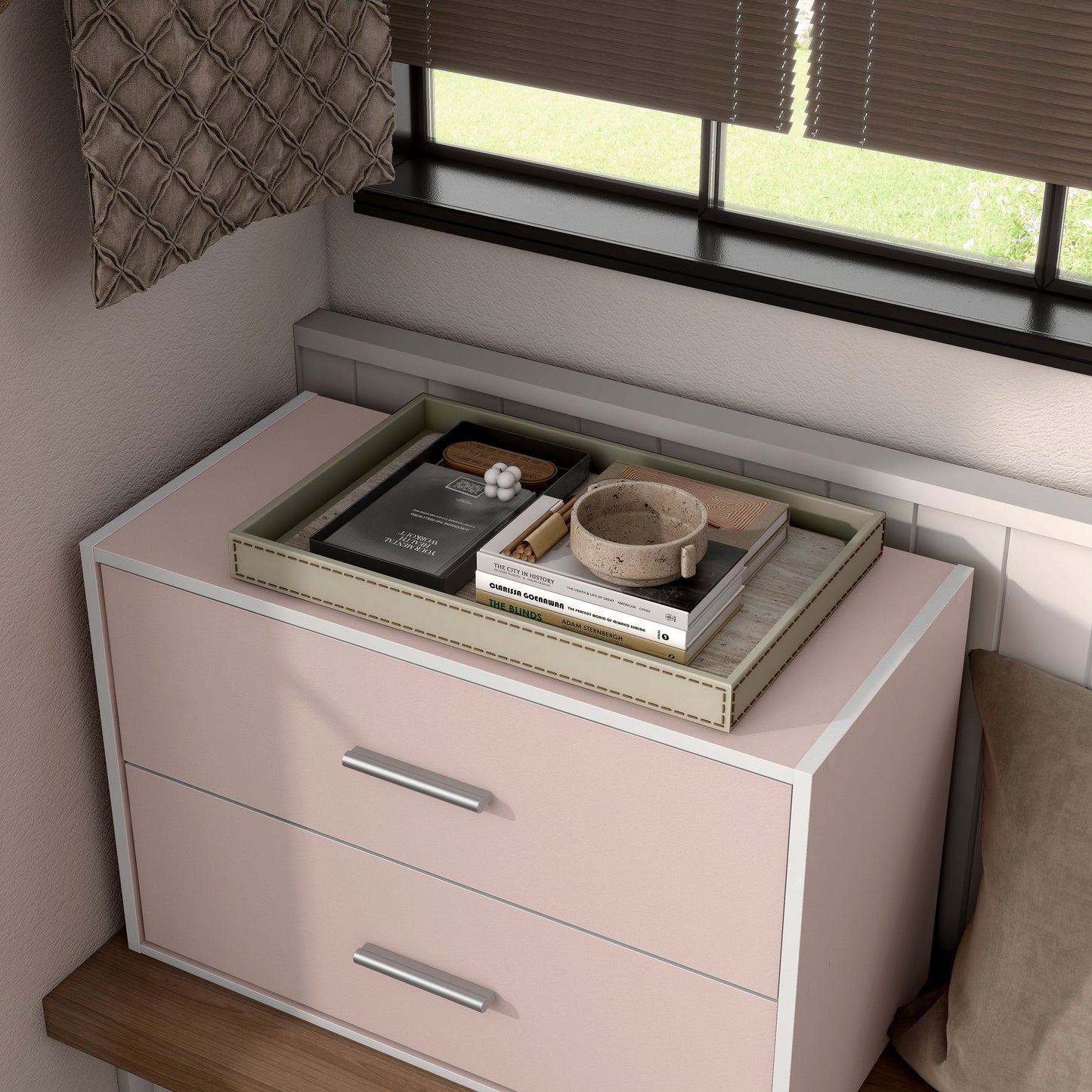 DH BASIC Système de rangement moderne en bois personnalisable et empilable - Étagères cubiques, armoire à tiroirs, bibliothèque avec portes par Denhour