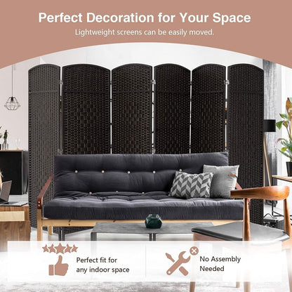 Paravent pliable autoportant en fibre tissée de 1,83 m de haut