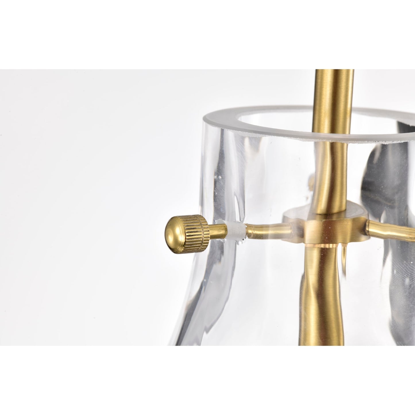 Suspension Daelan en verre transparent alvéolé à une lumière - 30,5 cm