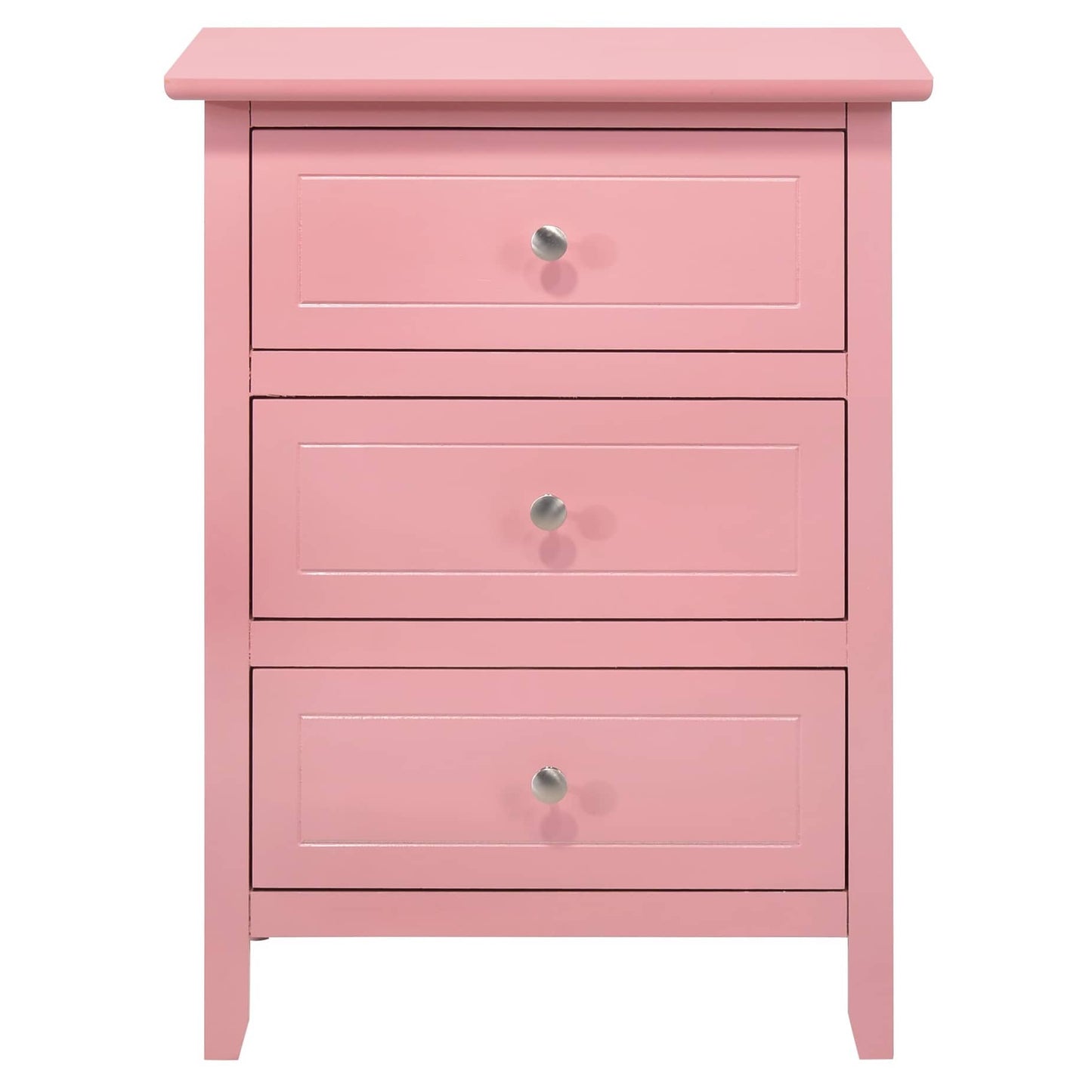 Table de chevet transitionnelle en bois à 3 tiroirs Daniel