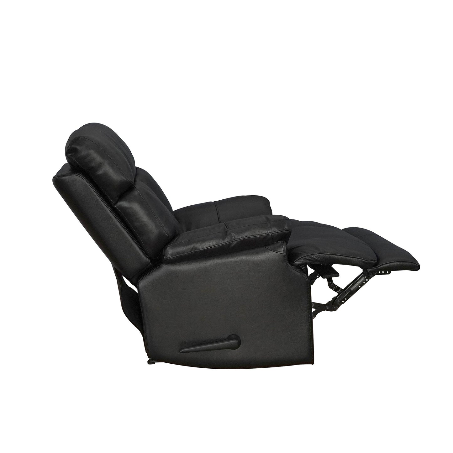 Fauteuil inclinable manuel extensible avec repose-pieds en cuir véritable marron de qualité supérieure Davin