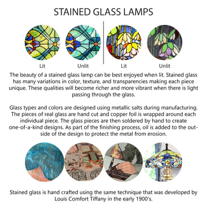 Ventilateur de plafond télécommandé à 3 lumières, 52 pouces, bronze huilé et vitrail, Della River of Goods