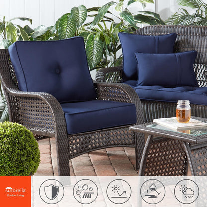 Ensemble de 2 coussins d'extérieur Sunbrella Premium pour siège profond