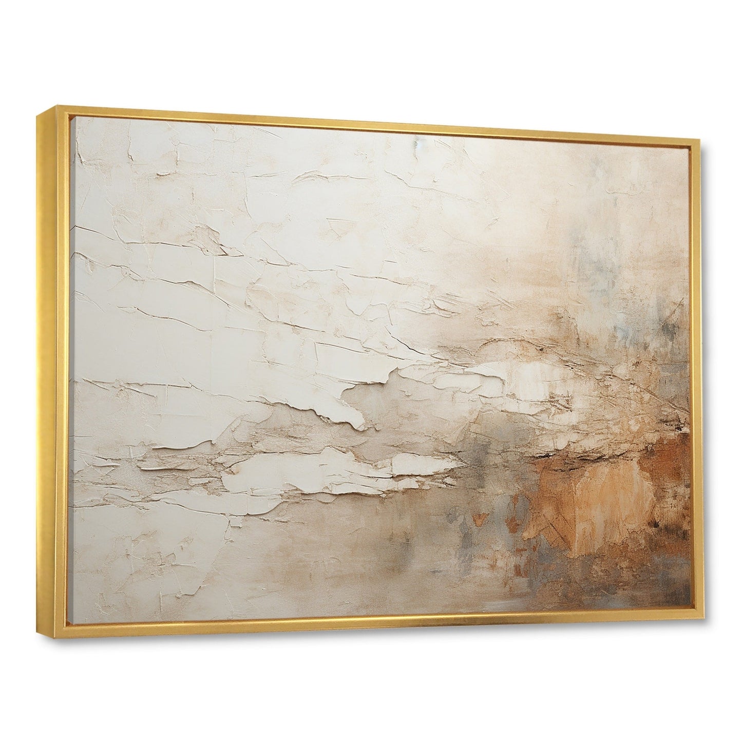 Designart Peinture abstraite fusionnant les teintes beige et marron, encadrée, pour le salon