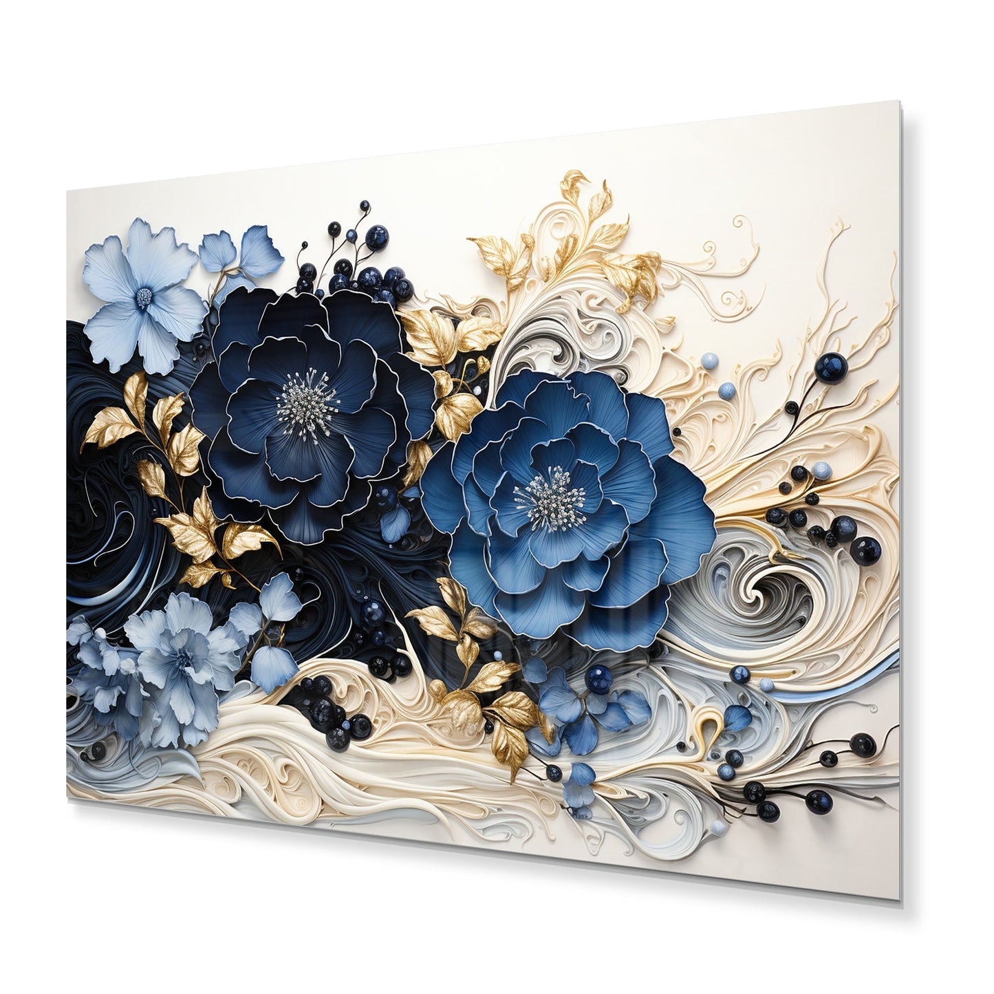 Designart Liquid Ink Spiralscape I Spirales abstraites Décoration murale en métal pour salon