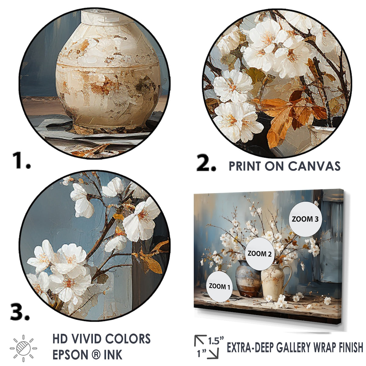 Nature morte de poterie et de fleurs Designart | Paysage d'arbres | Impression sur toile encadrée