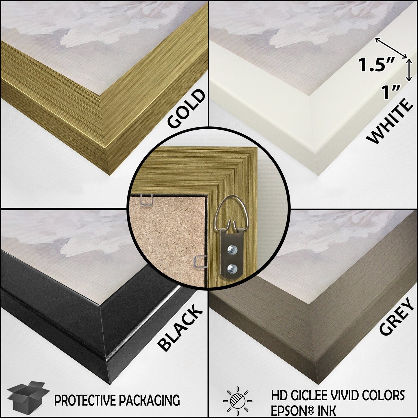 Designart Collage de coraux bleus et blancs sous l'eau, style côtier, toile encadrée