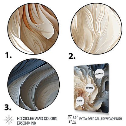 Designart Spirale de plumes blanches et bleues II - Tableau abstrait géométrique bleu - Toile tendue moderne pour la décoration de couloir