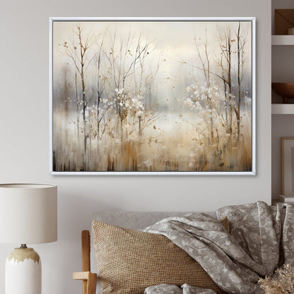 Décoration murale Designart Winter Meadow View Calmness II Meadow Grey - Toile encadrée pour chambre traditionnelle