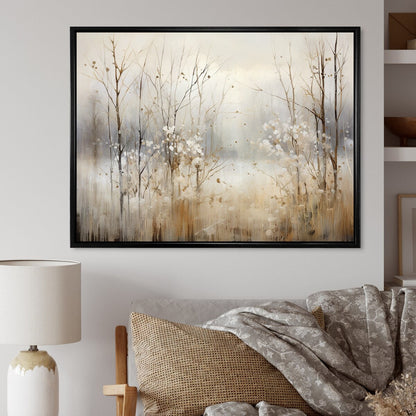 Décoration murale Designart Winter Meadow View Calmness II Meadow Grey - Toile encadrée pour chambre traditionnelle