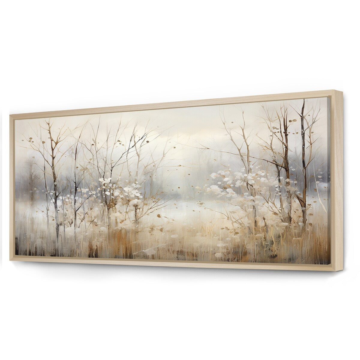 Décoration murale Designart Winter Meadow View Calmness II Meadow Grey - Toile encadrée pour chambre traditionnelle