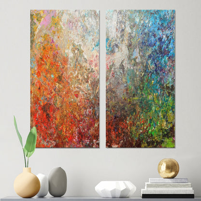 Ensemble de 2 toiles abstraites Designart Board Stained Abstract Art