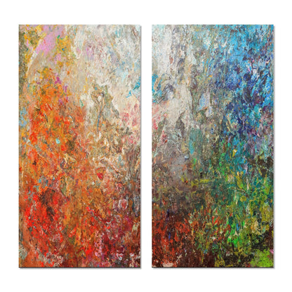 Ensemble de 2 toiles abstraites Designart Board Stained Abstract Art