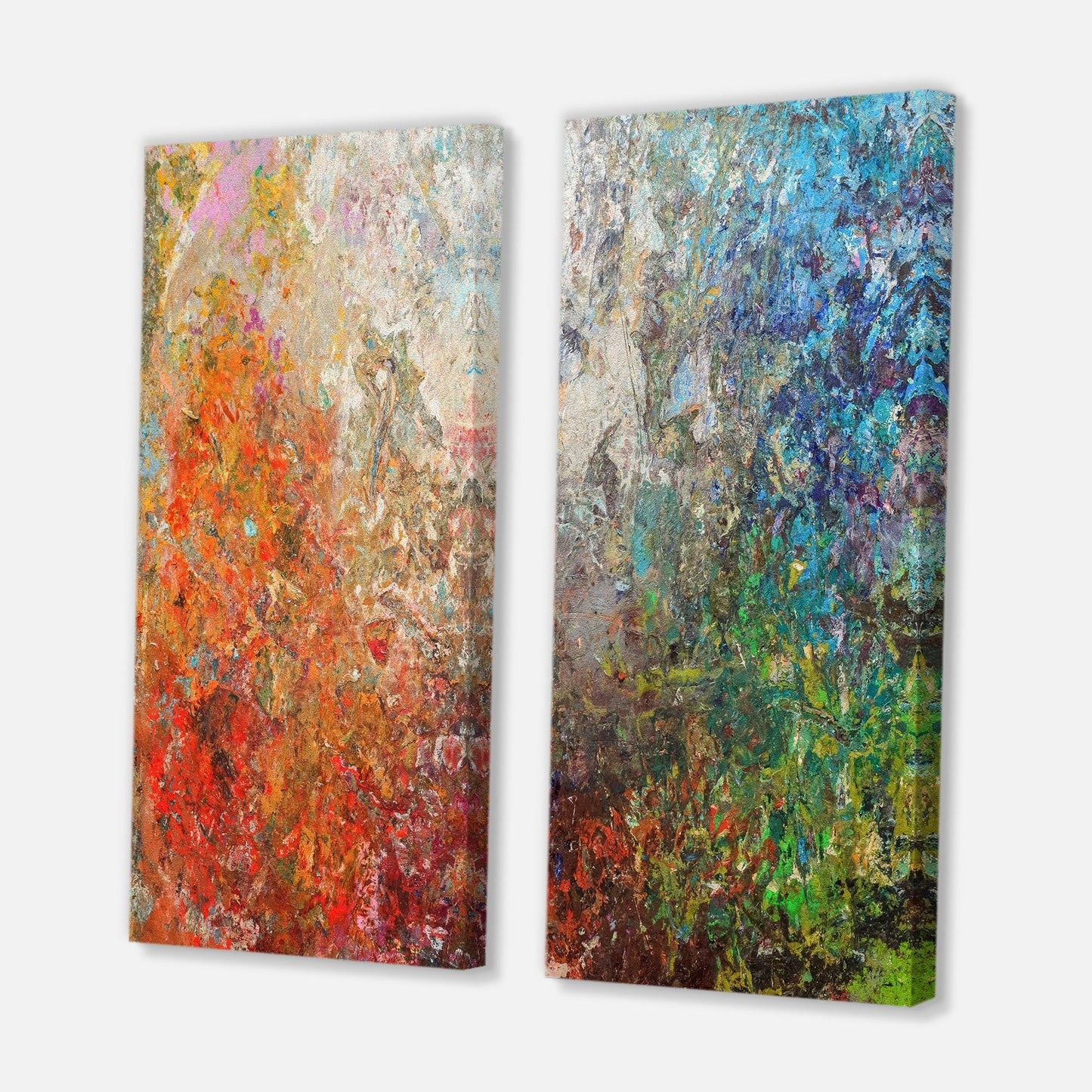 Ensemble de 2 toiles abstraites Designart Board Stained Abstract Art