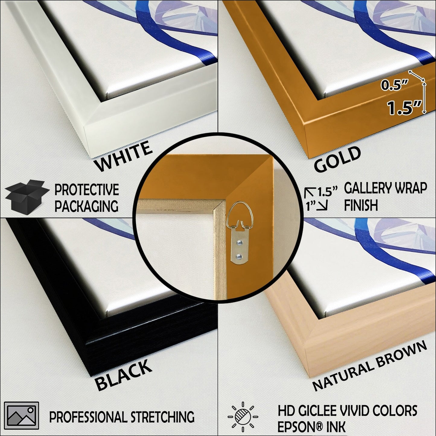 Designart Bohème Milieu du Siècle Typographie Géométrique VI Ensemble de 2 Pièces