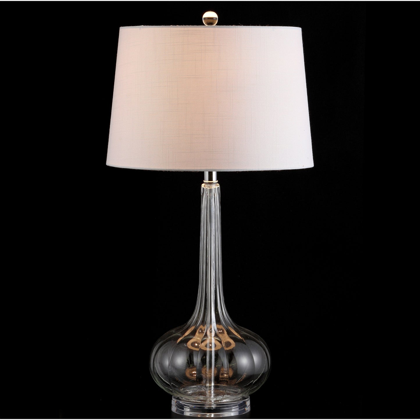 Lampe de table à LED Diamante 28,5 en verre, forme goutte d'eau, rose (lot de 2) par JONATHAN Y