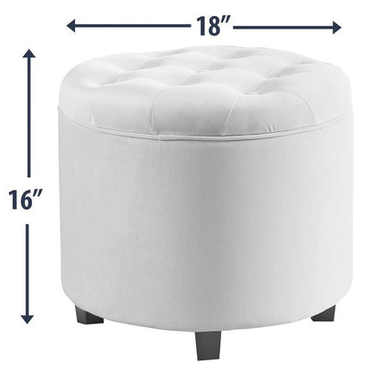 Pouf de rangement rond capitonné Donovan