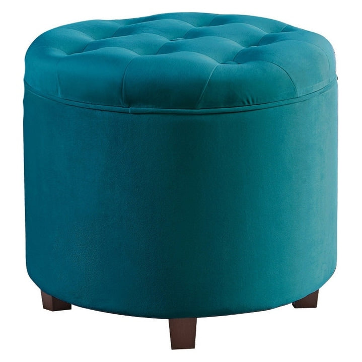 Pouf de rangement rond capitonné Donovan