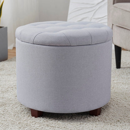 Pouf de rangement rond capitonné Donovan