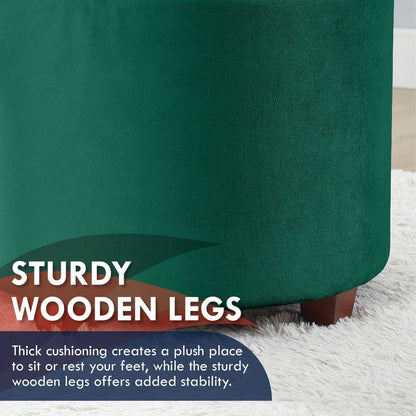 Pouf de rangement rond capitonné Donovan