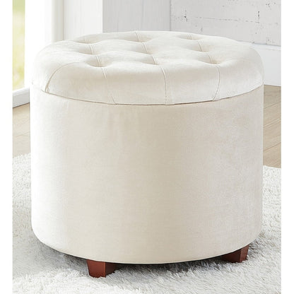Pouf de rangement rond capitonné Donovan