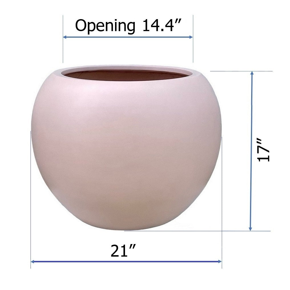 Jardinière sphérique moderne en fibre de pierre Riverside de DreamPatio pour intérieur/extérieur